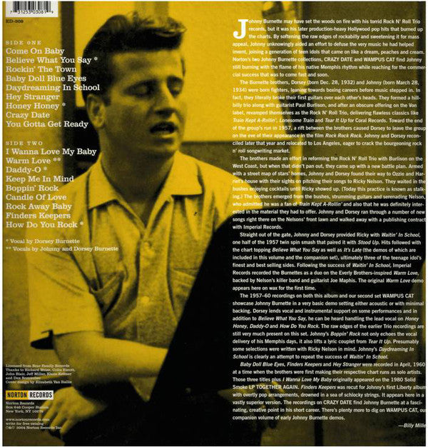 JOHNNY BURNETTE (ジョニー・バーネット)  - Crazy Date〜R&R Demos Vol.1 (US Ltd.LP/New)