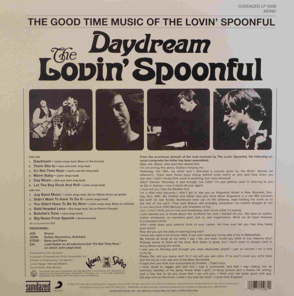 LOVIN' SPOONFUL (ラヴィン・スプーンフル)  - Daydream (US 限定復刻再発180g高音質重量モノラル LP/New)'66年2ndアルバム