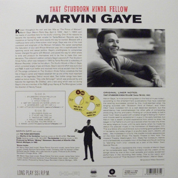 MARVIN GAYE (マーヴィン・ゲイ)  - That Stubborn Kinda Fellow (EU 限定ボーナス入り復刻再発 LP/New)  '63年セカンド・アルバム。