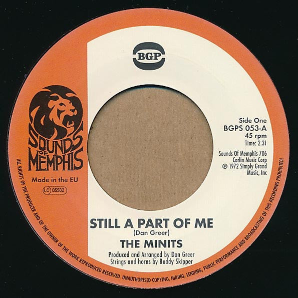 MINITS (ザ・ミニッツ)  - Still A Part Of Me (EU Ltd.Reissue 7"/New)