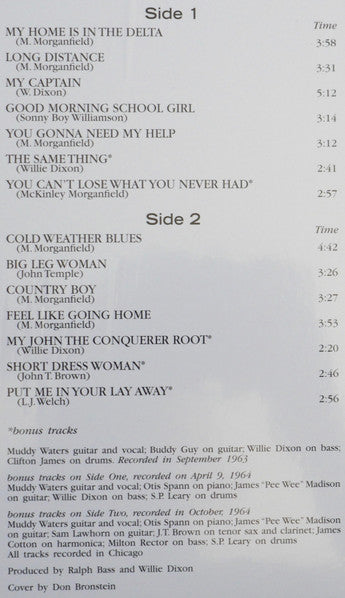 MUDDY WATERS (マディウォーターズ)  - Folk SInger (EU 限定ボーナス入り再発「HQ＝高音質」180g LP/New) バディガイ参加'64年4作目アルバム。