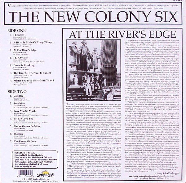 NEW COLONY SIX (ニュー・コロニー・シックス)  - At The River's Edge (US 再発名門サンデイズド社限定 LP/廃盤 New) ベストコンピ全14曲。