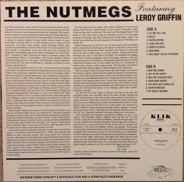 NUTMEGS (ナットメグス)  - featuring LEROY GRIFFIN (US 名門RELIC社限定再発 LP/New)