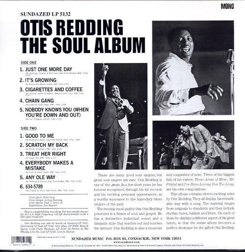 OTIS REDDING (オーティス・レディング)  - The Soul Album (US サンデイズド社限定復刻再発「HQ＝高音質」180g モノラル LP/New) '66年4作目アルバム