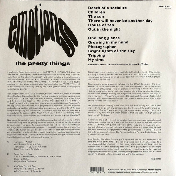 PRETTY THINGS (プリティ・シングス)  - Emotions (UK 限定復刻再発180g モノラル LP/New)