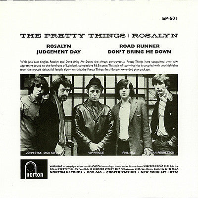 PRETTY THINGS (プリティ・シングス)  - Rosalyn +3 (US Ltd.Re 4-Track 7"EP/New) ※4曲入EPx4種入荷中
