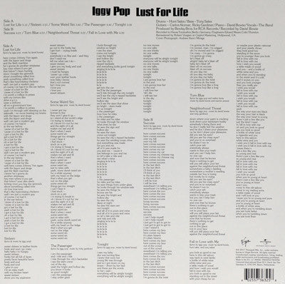 IGGY POP (イギー・ポップ) - Lust For Life (EU 限定再発180グラム LP/ New) '77年2ndソロアルバム！