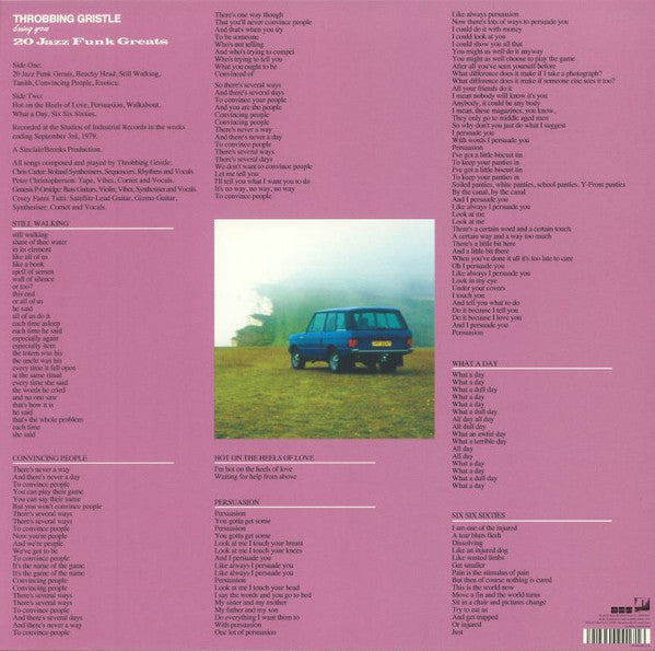 THROBBING GRISTLE (スロッビング・グリスル)  - 20 Jazz Funk Greats (EU 限定復刻リマスター再発「グリーンヴァイナル」 LP+ブックレット、DLコード/NEW)