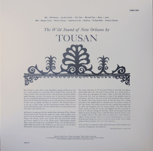 TOUSAN (ALLEN TOUSSAINT) (アラン・トゥーサン)  - The Wild Sound Of New Orleans By Tousan (US 限定復刻再発 LP/New)ニュー・オリンズR&B界巨匠'58年名作デビュー・アルバム！
