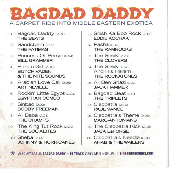 V.A. (50’s & 60’s 中近東イメージ・エギゾティック怪曲コンピ) - Bagdad Daddy (OZ 限定プレス CD/New) LPよりも4曲多い20曲入り！